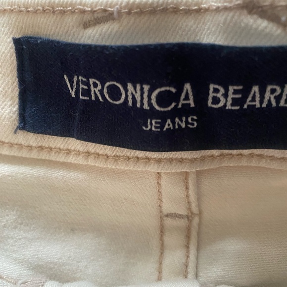 Veronica Beard Beverly flared jeans in cream denim. high rise, size 25 - Picture 8 of 9